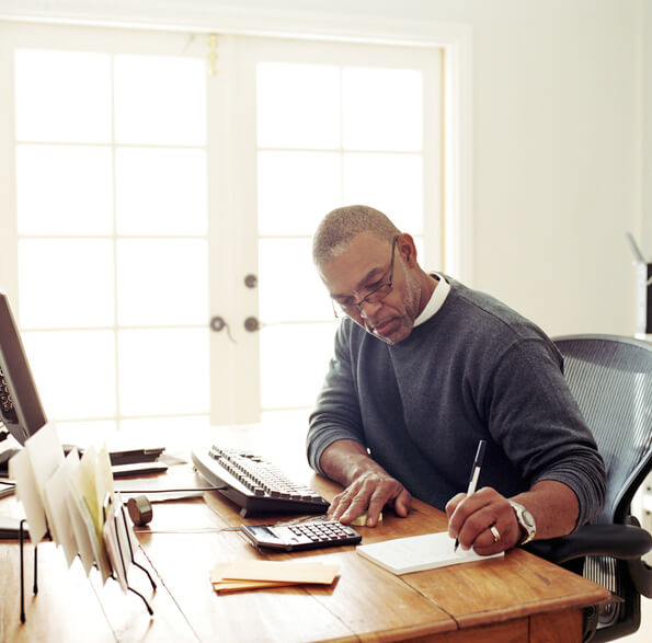 Man Working From Home Office