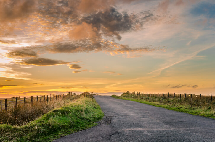 Sunset on Country Road