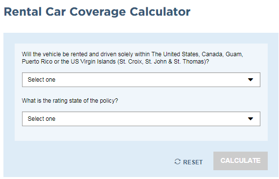 rental car coverage calculator