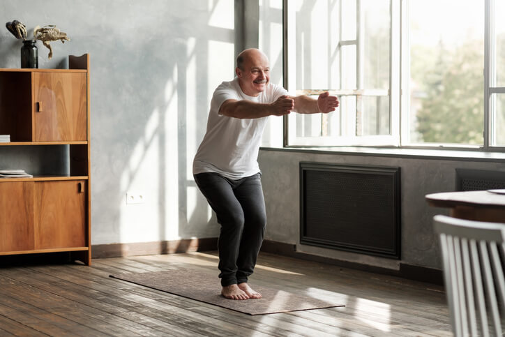 Man Practicing Mindfulness Through Yoga