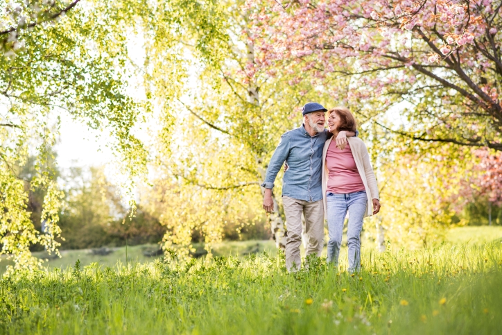 couple walking in nature