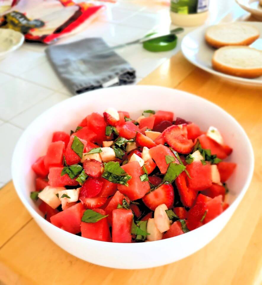 watermelon strawberry salad