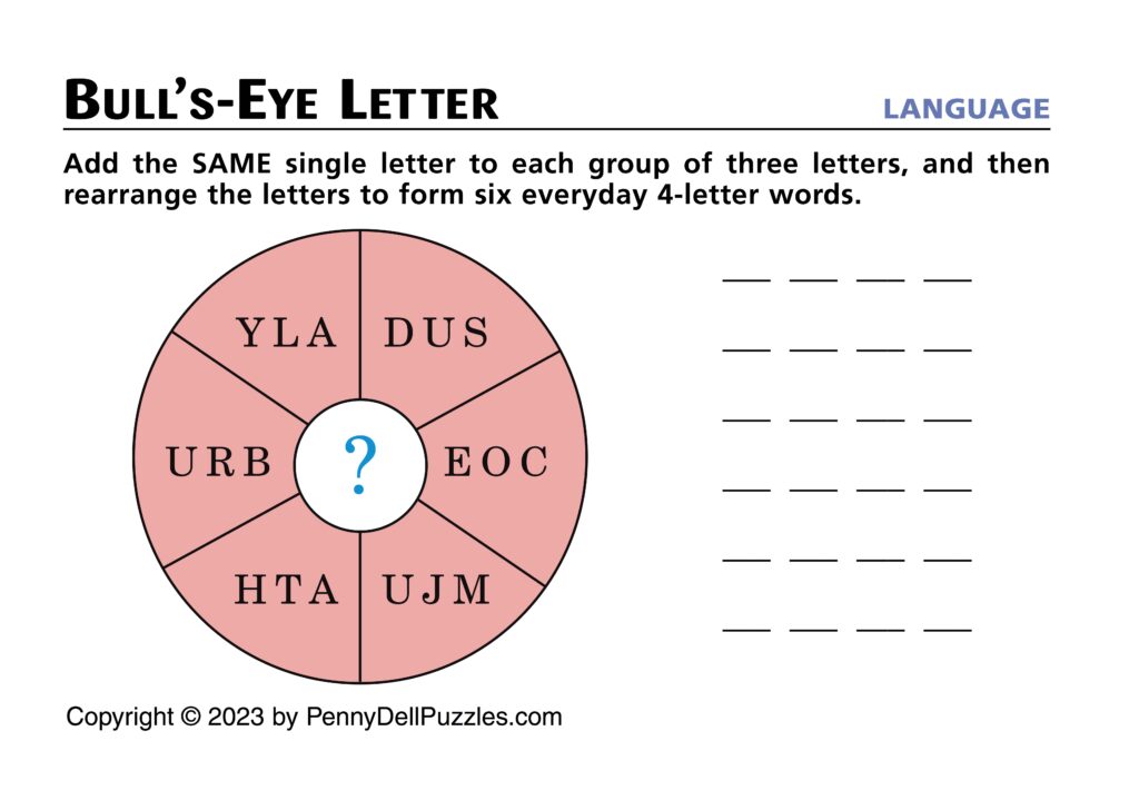 Bulls Eye Letter1 Puzzle